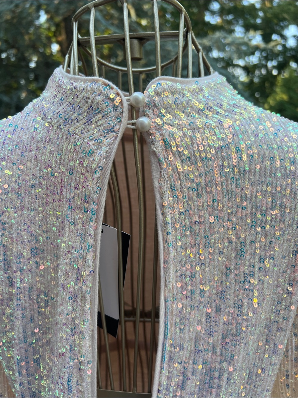 Fashion Nova Iridescent Sequin Mini Dress - Pink Champagne - Picture 7 of 9